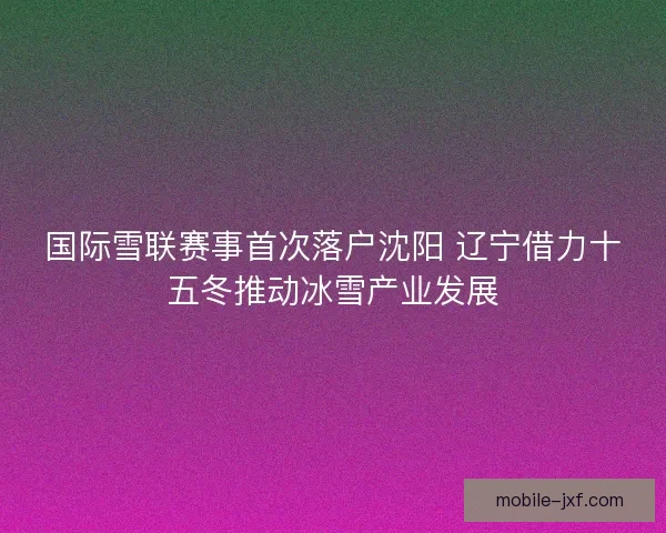 国际雪联赛事首次落户沈阳 辽宁借力十五冬推动冰雪产业发展